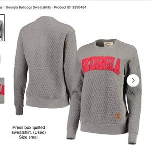 Georgia Bulldogs Press Box quilted Sweatshirt Used Size Small